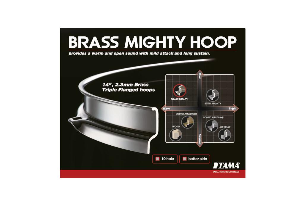 TAMA Brass Hoop for Snare Butterside 10 Holes 2.3mm 14" MFB14-10N