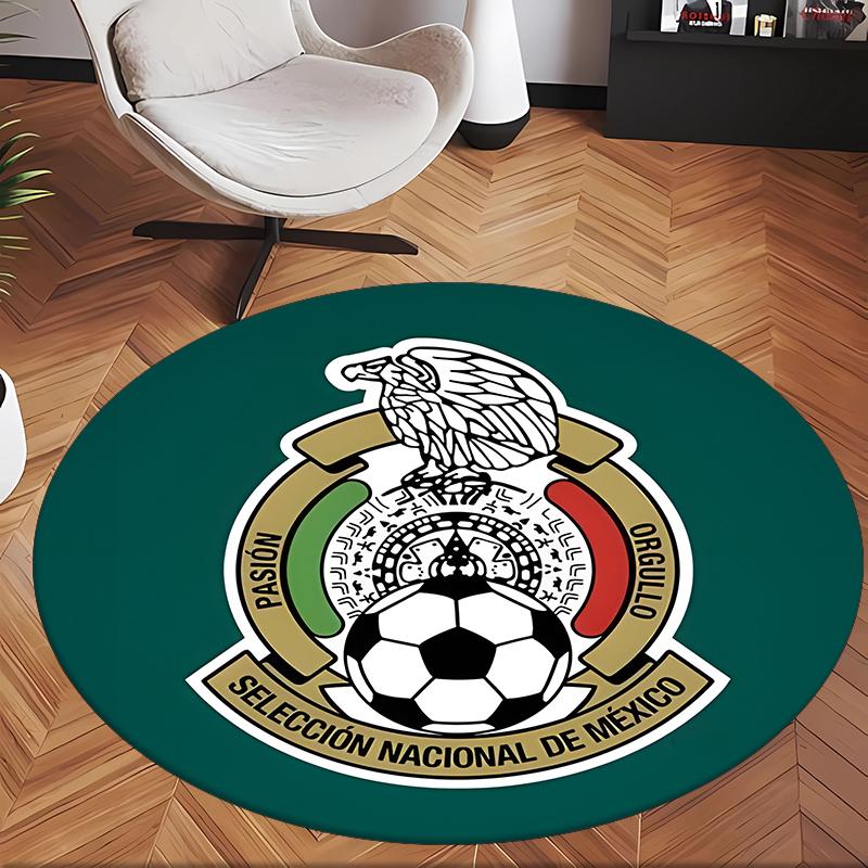 México (1) Round Office Rug Decorative Floor Rug for Office Bedroom Living Room and Home Space