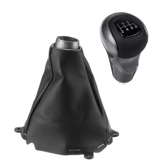 Black Manual 6 Speed Gear Shift Knob Gaitor Boot For Honda Civic DX EX LX
