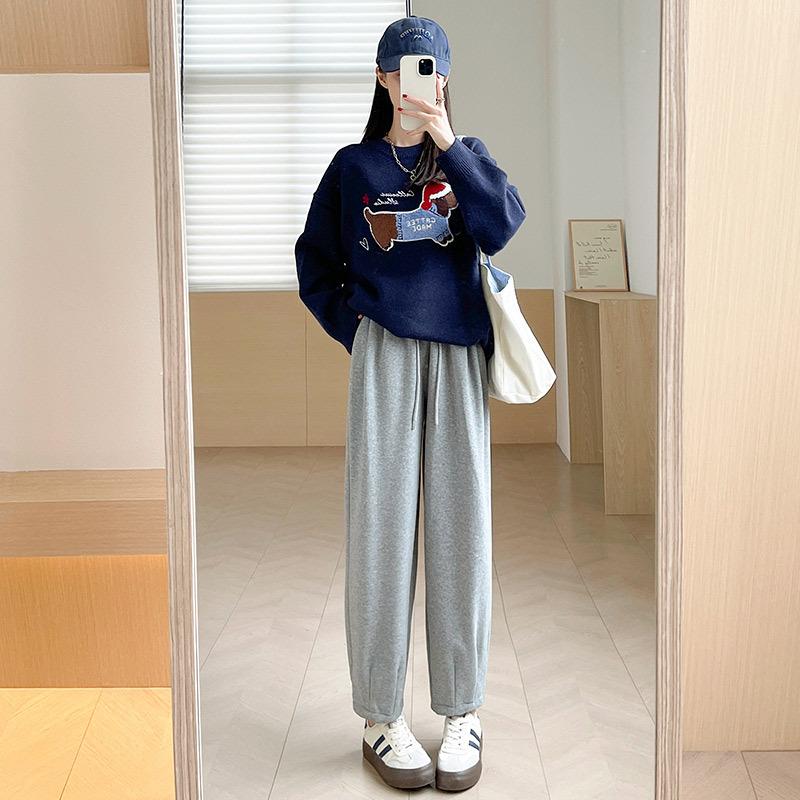 

Женские спортивные штаны осень и зима свободные ноги новые маленькие узкие повседневные брюки белый серый спортивные штаны XL темно серый