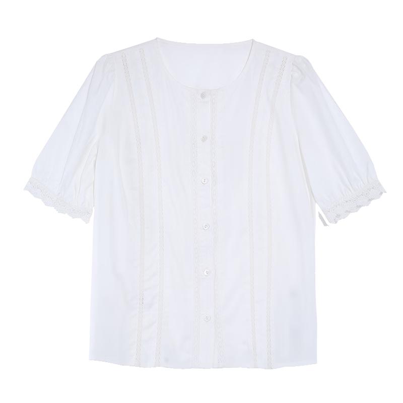 

Betu Lace Lantern Sleeve Commuter Blouse M