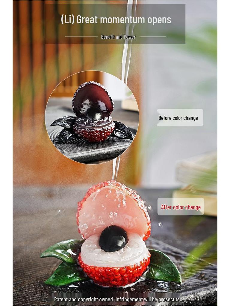 Color-changing Lychee Ornament Tea Tray Kit - Tea Table Accessories for Brewing and Tea Ceremony
