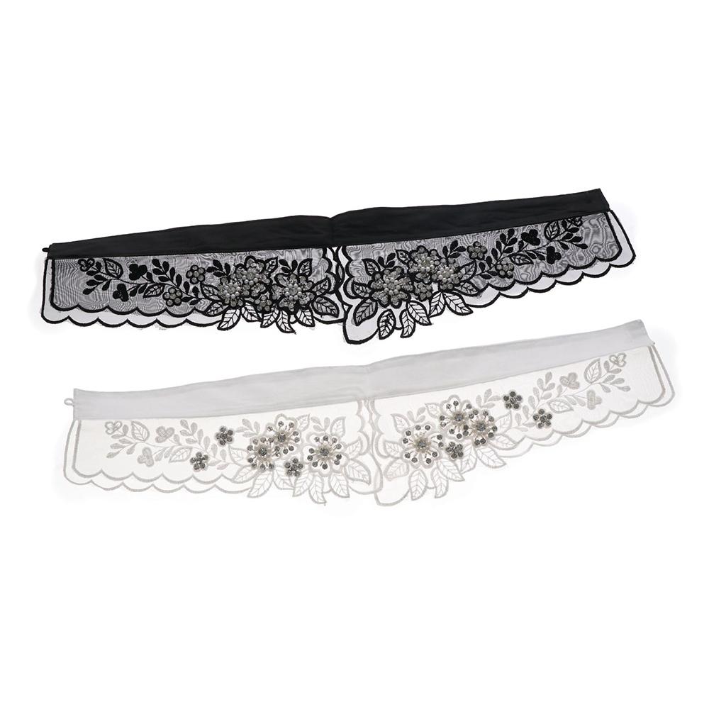 Detachable Black/white Flower Pearl Rhinestone Hollow Fake Collar Shirts Collars Fake Neckline Lace