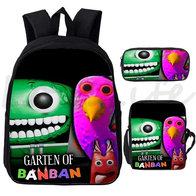 3Pcs/set Garten Of BanBan Backpack Anime Game School Bags Boys Girls Bookbag Cartoon Large Capacity Children Schoolbag Mochila
