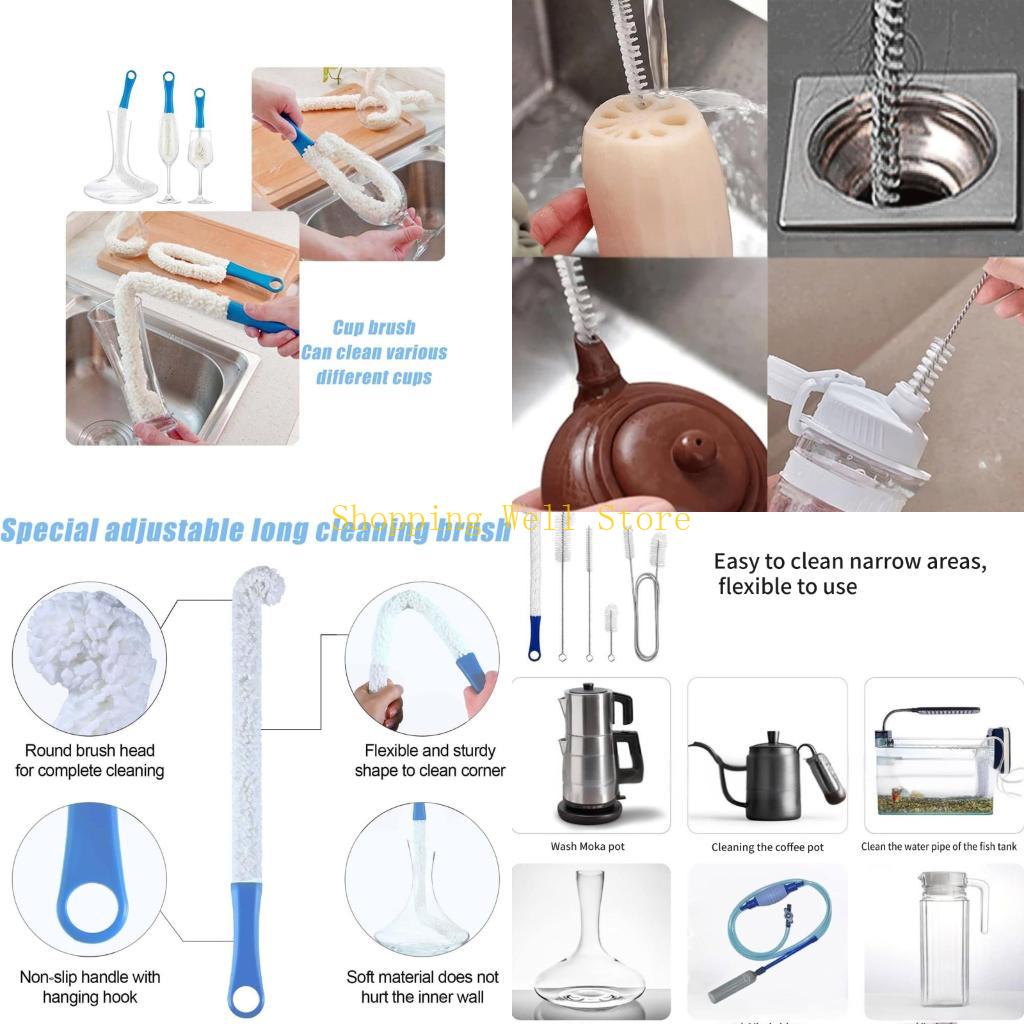 

KX4B Drain Brush Kits 12PCS Multiple Size Steel Tube Cleaners With Nylon Bristles For Wide Pipes Drains Home Commercial Use China Mainland