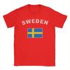 Sweden Swedish flag TShirt Beach Pure Cotton T Shirts For Unisexs Harajuku Casual Tshirt Short Sleeve Classic Clothes