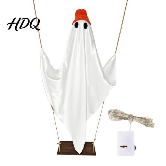 Outdoor Festive Ghost Decorations Halloween Indoor IP44 Waterproof Light Up Hanging Swing Cute Decoration DIY Weather Resistant Yard Ghosts