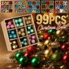 99PCS Dia.3cm Christmas Ball Set Mixed Color Assorted Christmas Decorations  New Year