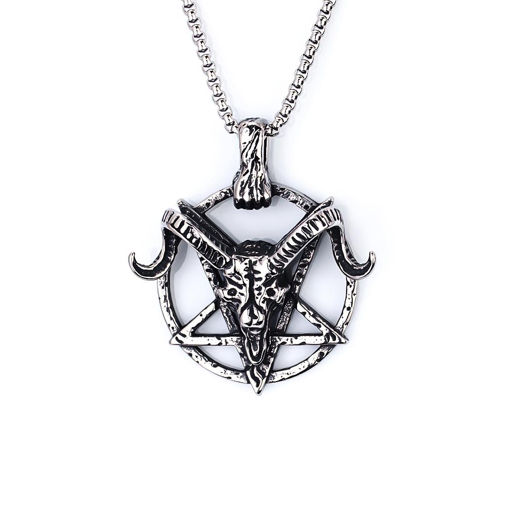 Viking Dragon Pattern Stainless Steel Necklace Bold Retro Fashion Jewelry