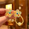 1 Pair Heart Type Flower Elastic Hair Bands for Girls Children Hair Accessories Lovely Hair Ties Baby Headwear
