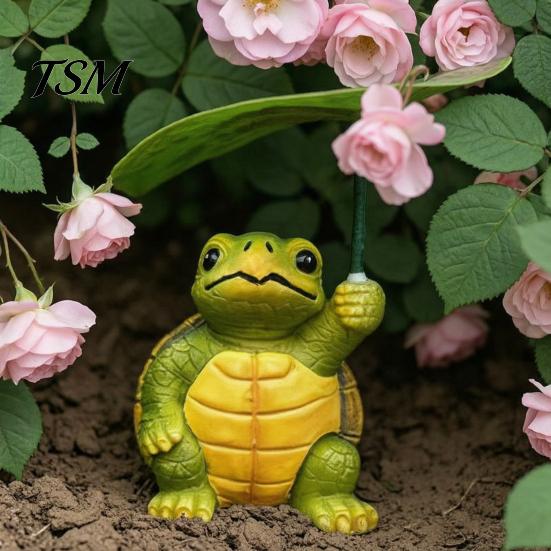 Outdoor Yard Decor 3Pcs/Set Mini Animal Statues, Frog Elephant And Turtle Figurines with Leaf Hand Painted Resin Crafts Umbrella, Miniature