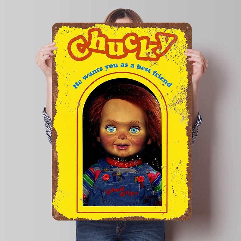 Child's Play Print Tinplate Posters Custom Wall Art Vintage Metal Tin Signs Retro Tin Plaque for Bathroom Decor Home Decorations
