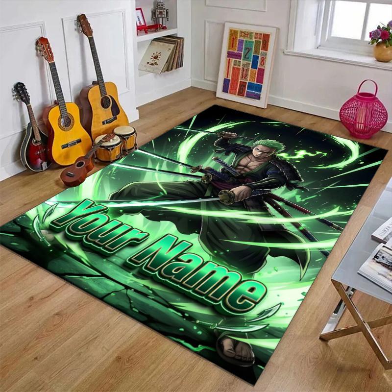 Zoro Design Area Rug Personalized Name- Non-Slip, Soft & Cozy Floor Mat for Living Room, Office - Indoor/Outdoor Carpet