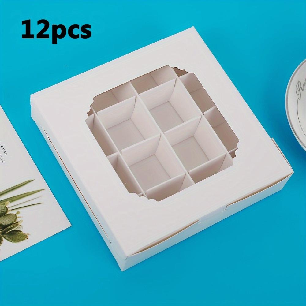

12 шт. подарочных упаковочных коробок с окошком, бумажные коробки для выпечки, тортов, шоколада, печенья, пирогов и другой выпечки, подарков на день рождения, свадебных вечеринок, выпечки 12pcs white