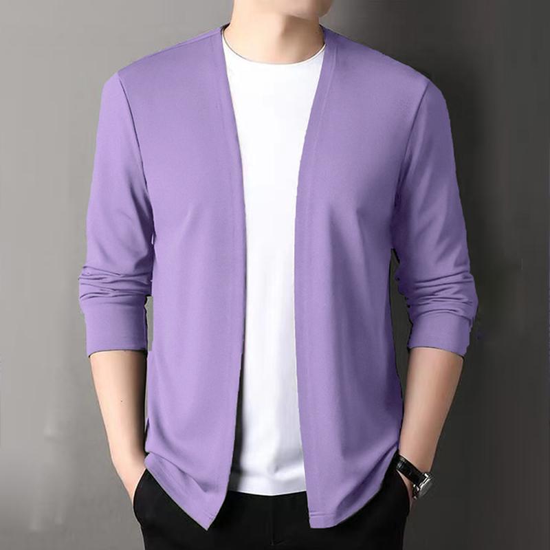 Cardigan Jacket Men's Spring and Autumn Men's Long-Sleeved Casual Versatile Casual Spring Outer Wear Top Trendy
