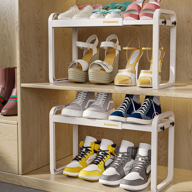 Multi-functional Expandable Kitchen & Bathroom Rack with Adjustable Shelves and Removable Hooks