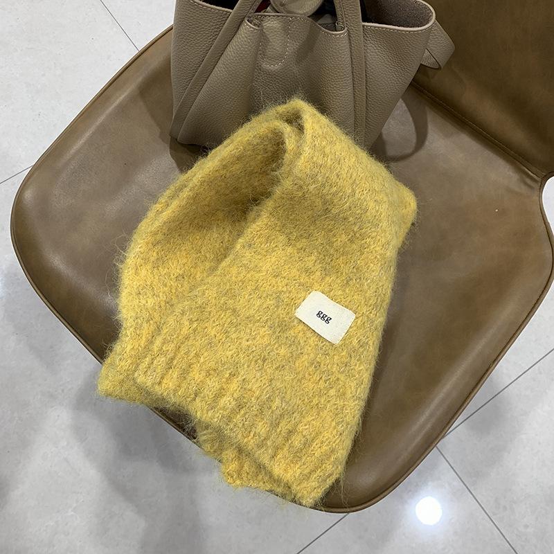 Wind containing wool purple scarf girls autumn and winter white wool warm thickened student scarf