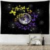 Moon Star Butterfly Tapestry Wall Hanging Night View Bohemian Hippie Carpet Gypsy Psychedelic Tapiz Magic Room Decor