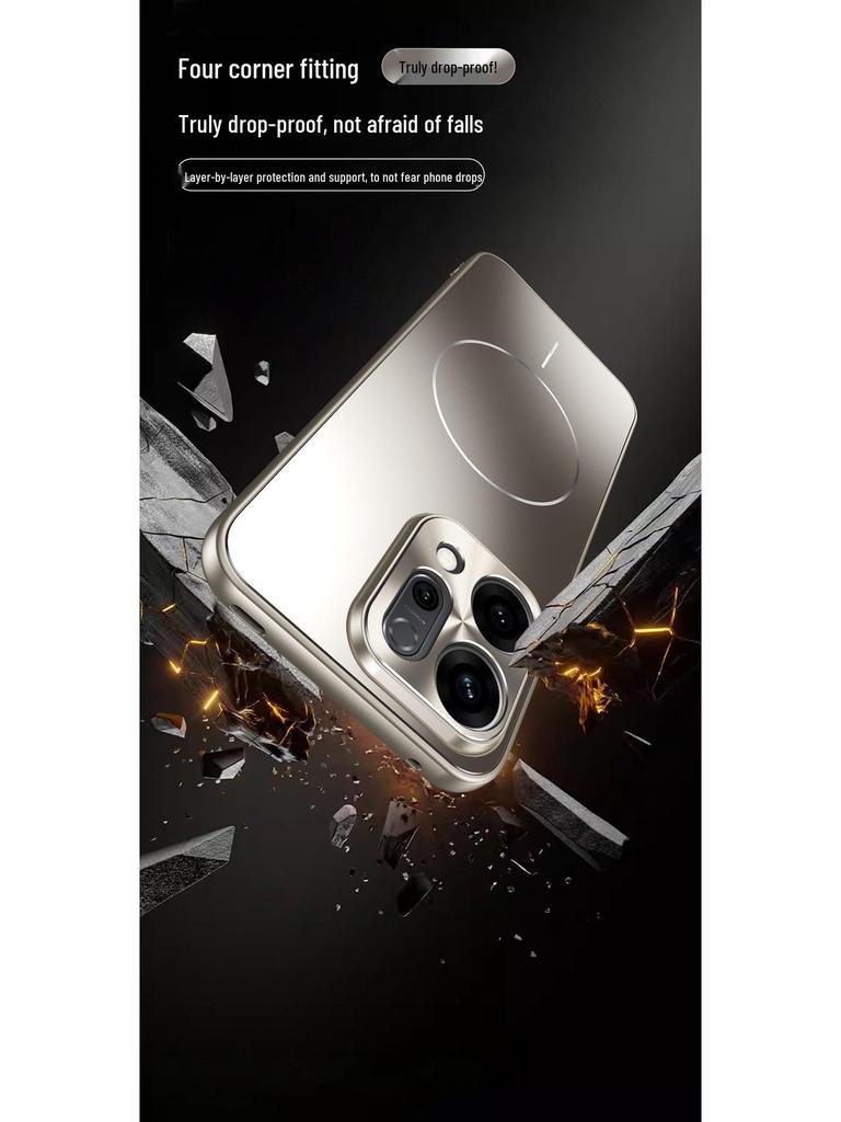 Oppo Reno14/Reno14 Pro Pełne Pokrycie Etui Anty-Upadkowe z Ochroną Obiektywu i Kompatybilnością z Bezprzewodowym Ładowaniem Samochodowym