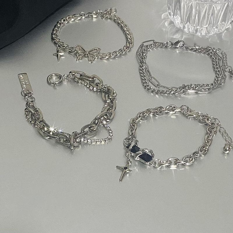 Double-Layer Zircon Bracelet Niche Design Black Gem Wrap Lovers Girl Bracelet Gift