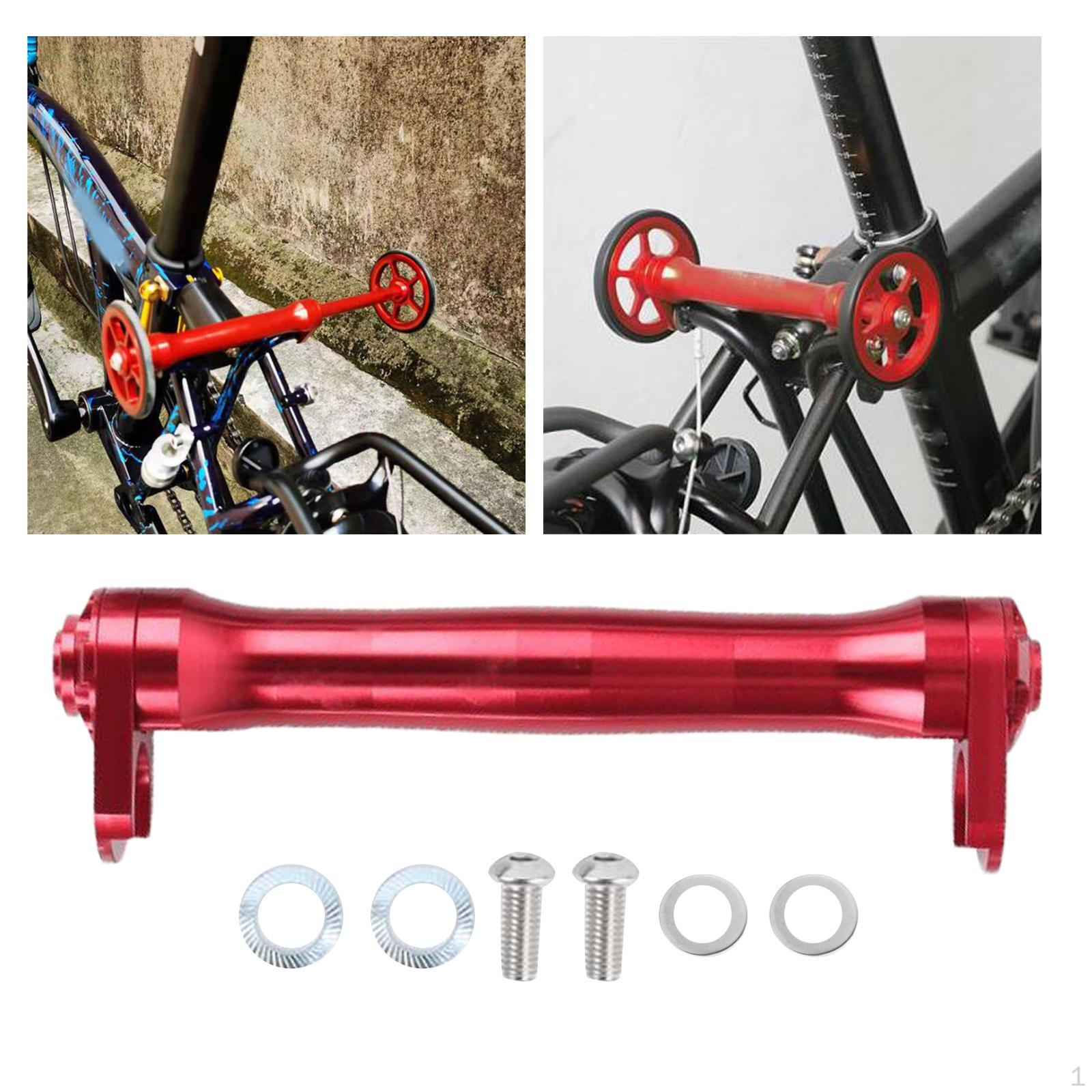 Rod for Folding Bicycle Outdoor Cycling Extension Telescopic Bar Components Parts Transporting argento