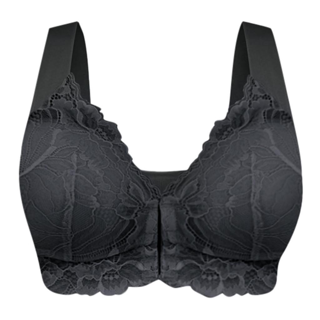 Supply Thin Cup Large Size Bra Bra Wide Shoulder Strap Gathered Breathable Front Buckle Beautiful Back Bra Women