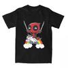 Awesome Deadpool On A Unicorn T-Shirt Men Women's Crewneck Cotton T Shirts Harajuku Short Sleeve Tee Vintage Streetwear Clothes