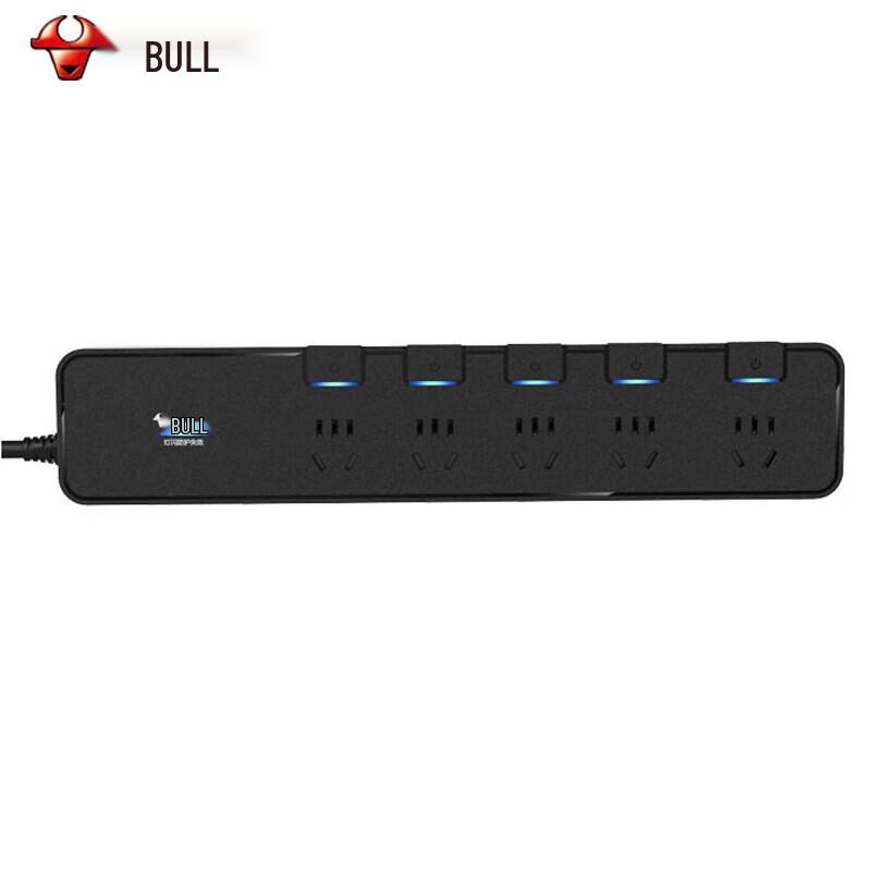 BULL GN-H3053 5-Outlet Individually Switched Power Strip, 3m Cable