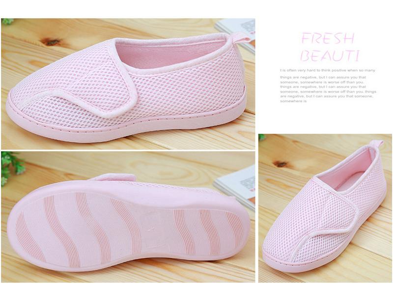 Waterproof Non-Slip Maternity Home Shoes - Breathable, Thick-Soled, Buckled Design for Spring, Summer, and Autumn.