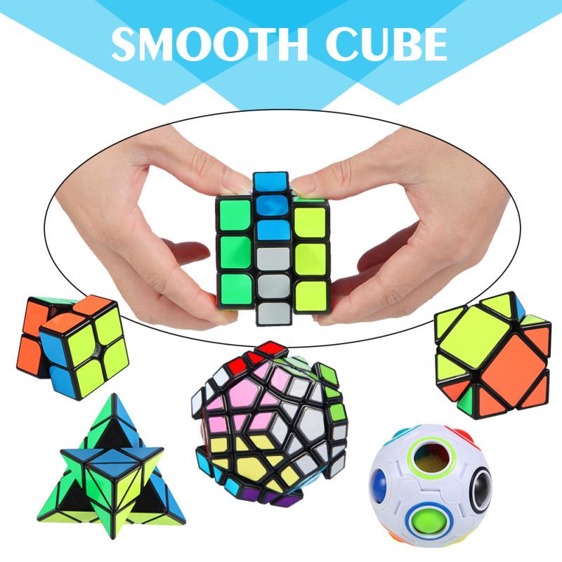 POTAN Thinkmax 6ks Speed ​​Cube Set, Magic Cube Set of 2x2x2 3x3x3 Pyramid Megaminx Skew Cube Set of Puzzle
