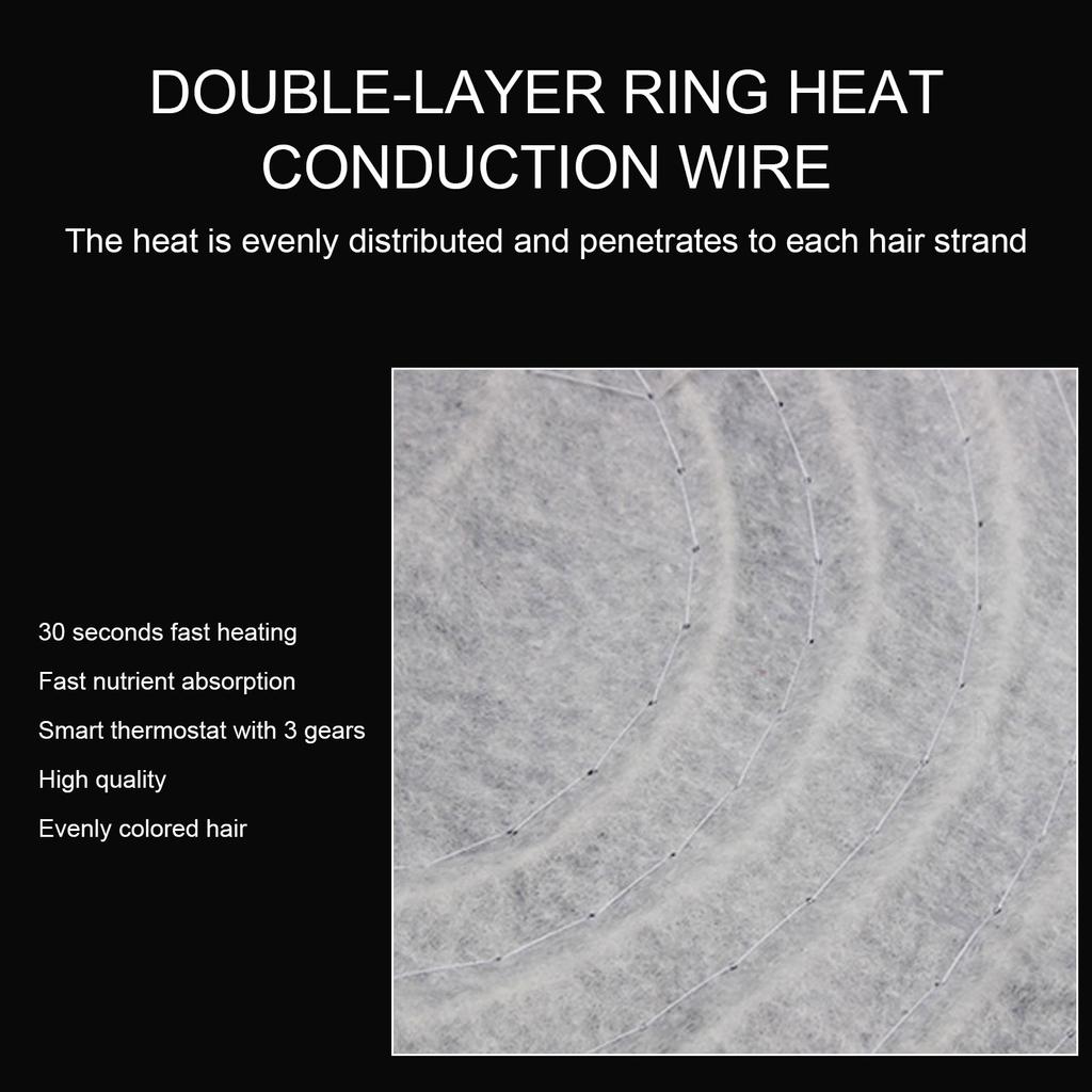 Haardampferkappe Elektrische Heizmütze Wärmebehandlung 3-Gang-Temperaturregelung