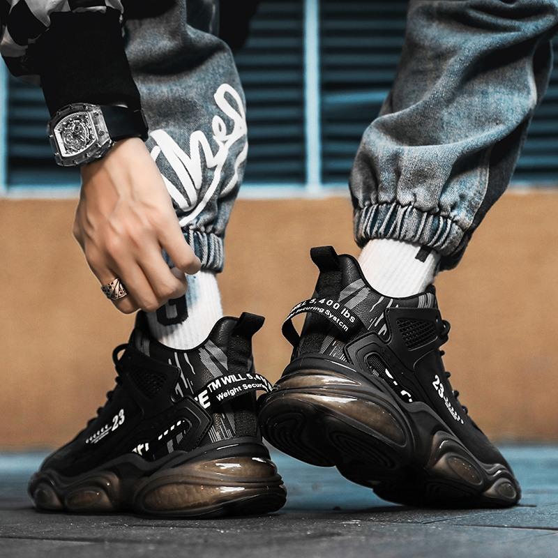 Luxury Men Sneakers Running Boots Outdoor Jogging  Sports Shoes Mesh Breathable Cushioning Black Basket Footwear Male