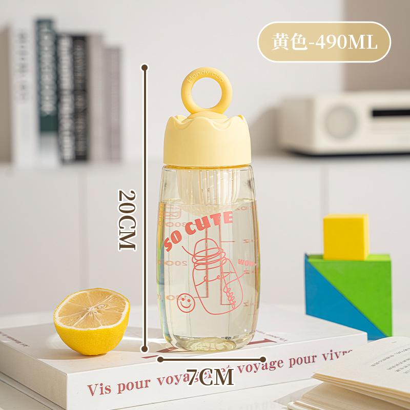 Water bottle summer new student water cup men and women high temperature resistant portable cup children with filter portable plastic cup