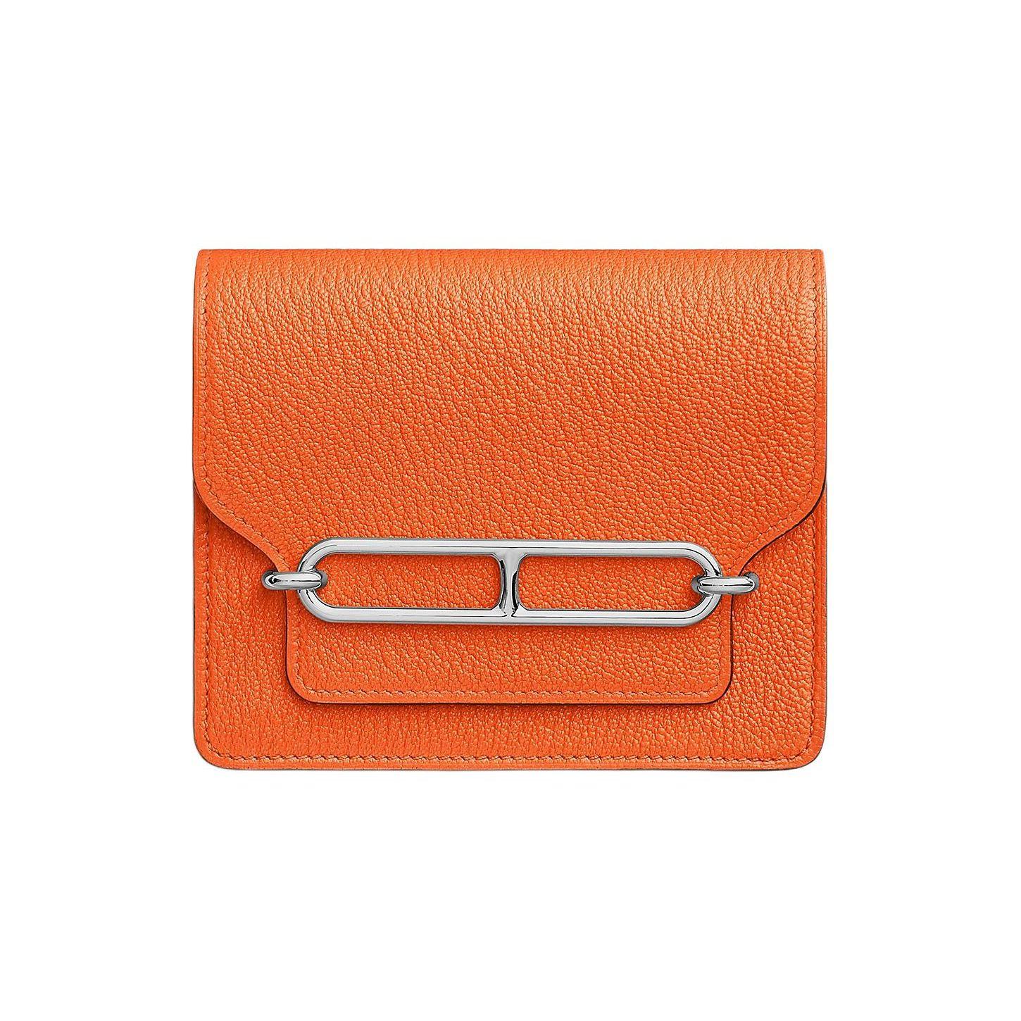 

Hermes Roulis Slim Silver Buckle Mysore Goat Leather Pig Nose Waist Bag Coin Purse Wallet Women Wallet Aluminum-Orange H082213CK0X Box Included,B Stamp