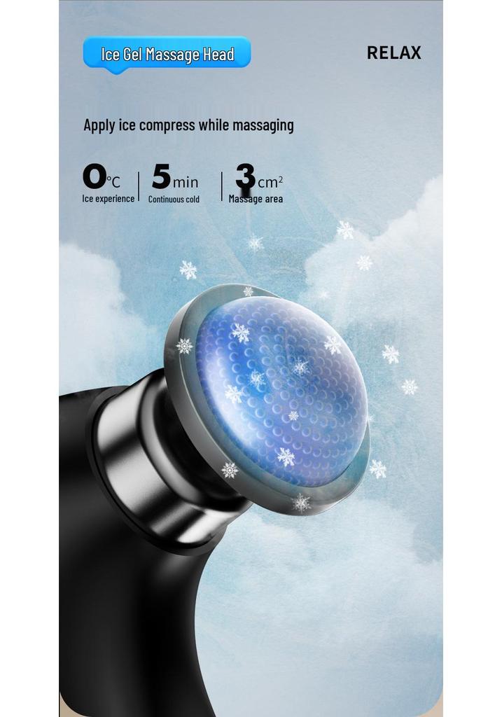 Foldable Electric Handheld Massager - Multipurpose Neck, Shoulder, and Back with Hot/Cold Compress for Fitness Recovery