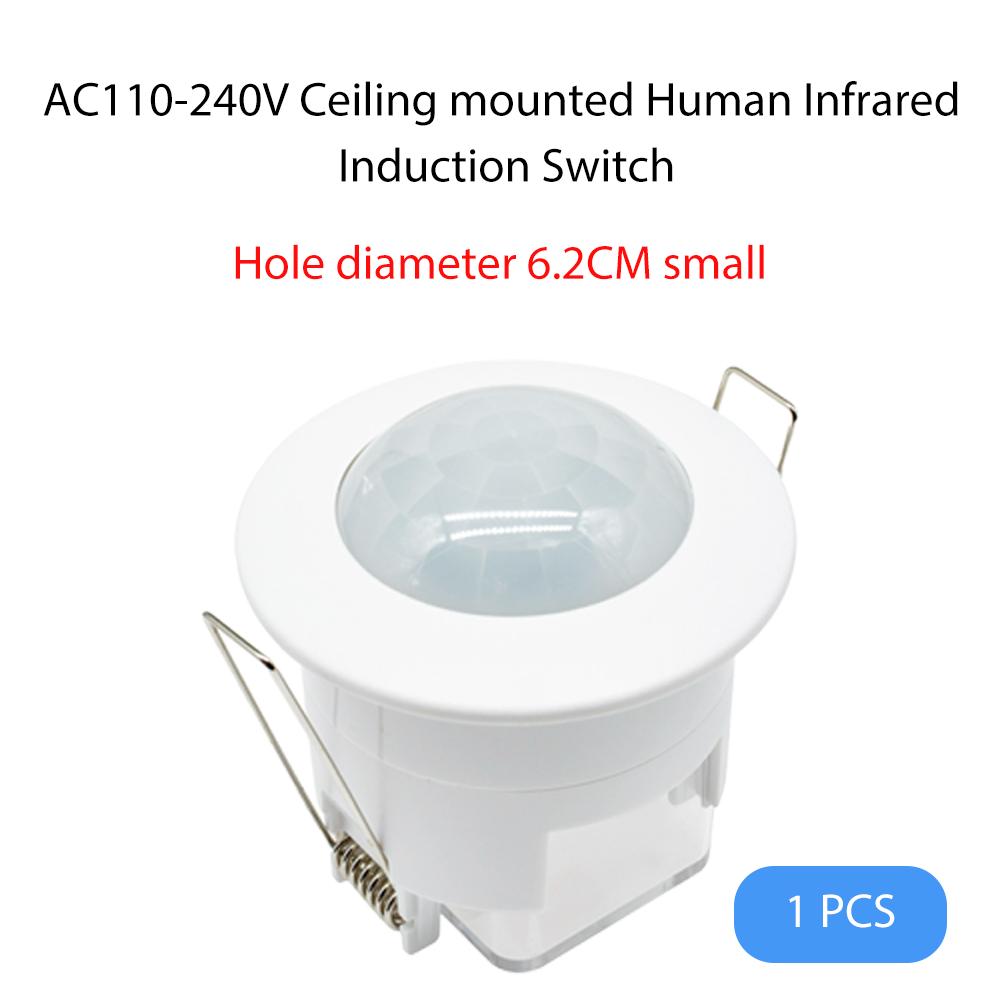 

IR Infrared Body Motion Sensor Switch Automatic PIR Motion Human Body Sensor Detector Home Office 360 Degree Recessed 240V 110V Opening diameter 6.2