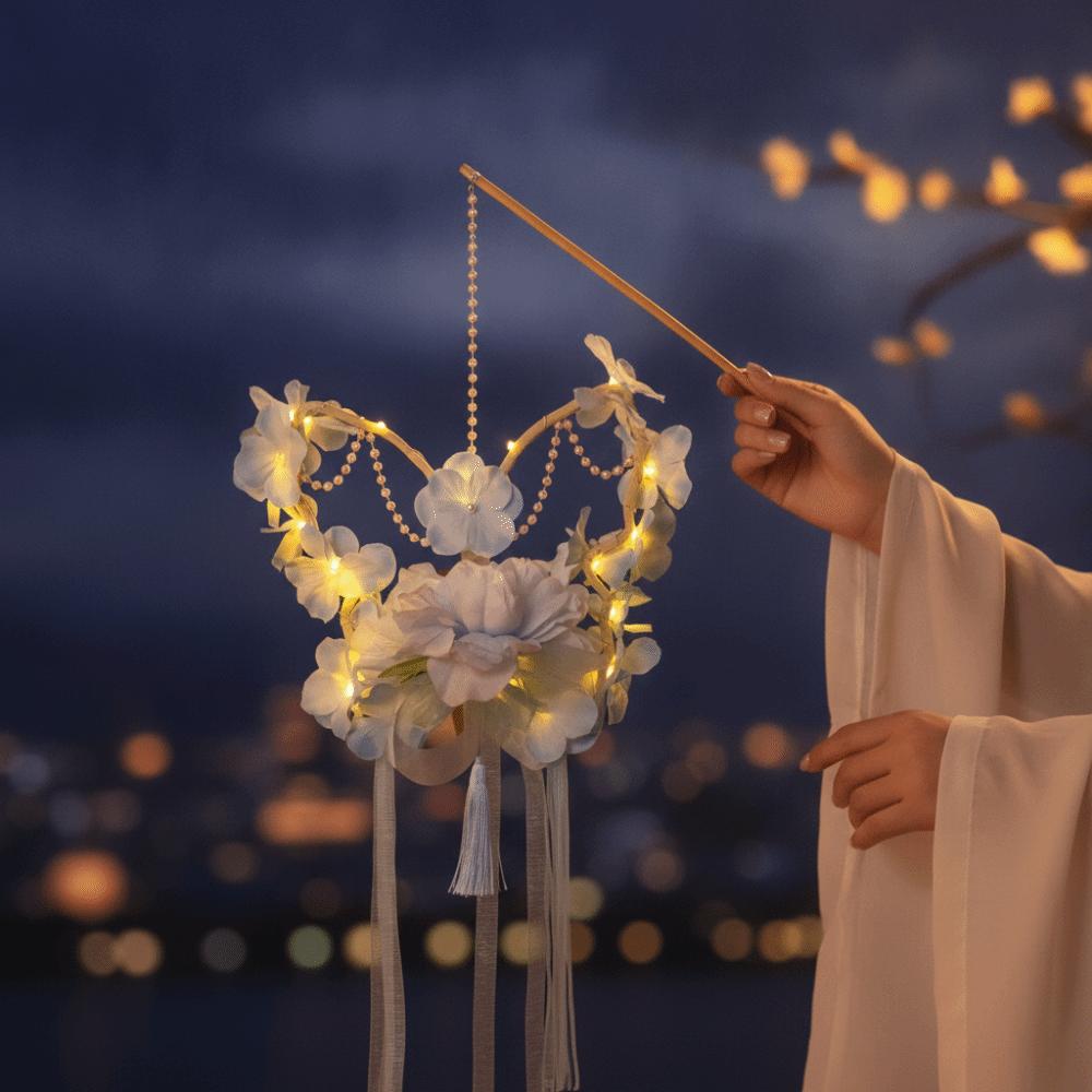 Luminous Bunny Lantern Glowing Handheld Light Butterfly Lantern Flower Lamp Mid-Autumn Festival