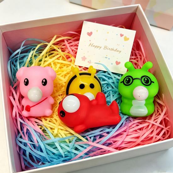 Cute Squeeze Toy Cartoon Animal Shape Squeeze Toy Soft Stress Relief Fidget Sensory Toy Portable Fun Bubble Toy for Kids Adults