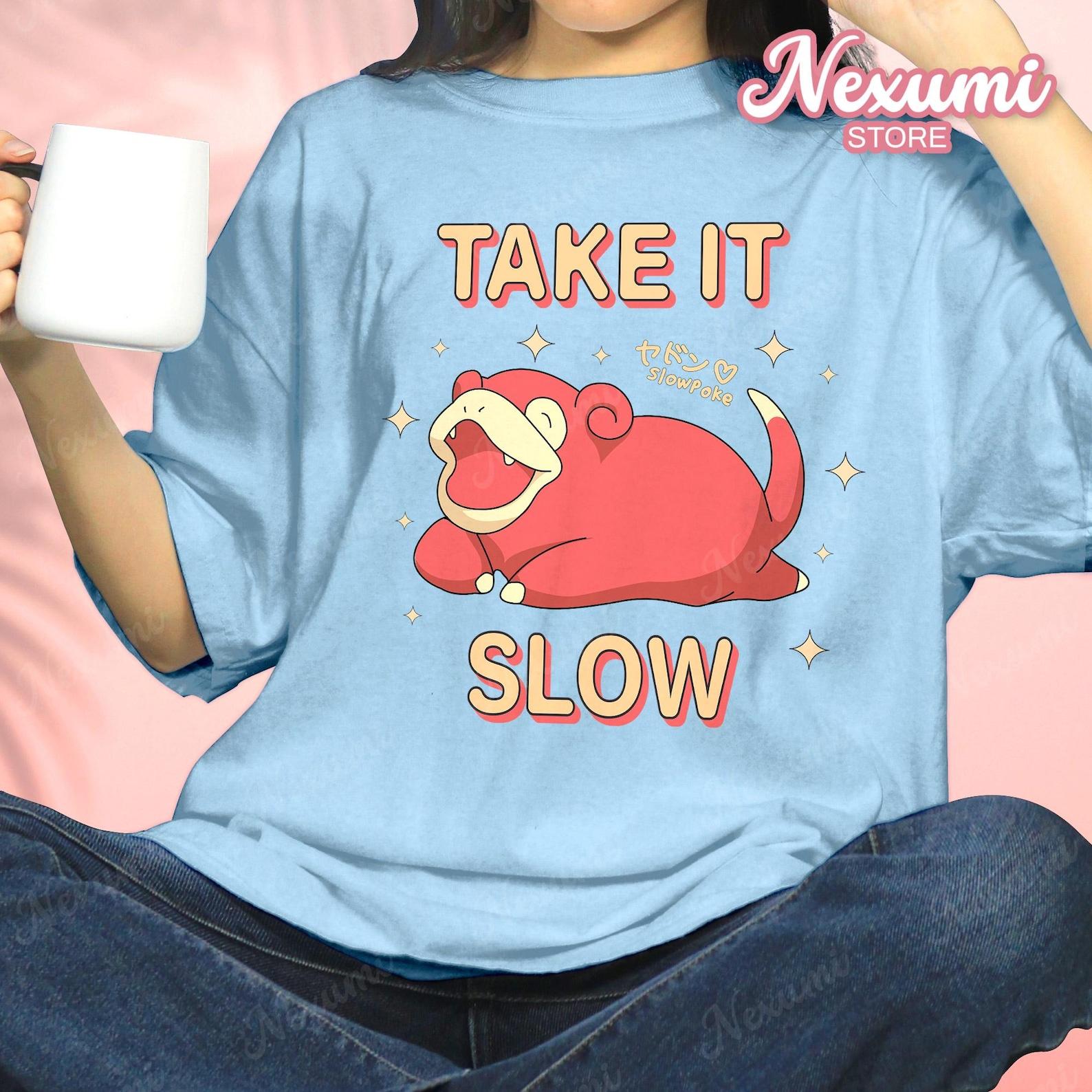 Slowpoke T-shirt Kawaii Shirt Print Comfort Anime Video Game Gift M