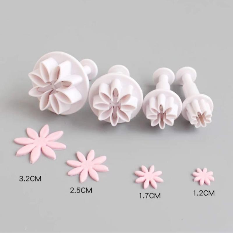 4pezzi Mini Fiore Margherita Taglierino in Argilla Polimerica Designer INS Fai da Te Gioielli Modellazione Texture Decorazione Floreale Stampo da Taglio a Pressione Primavera