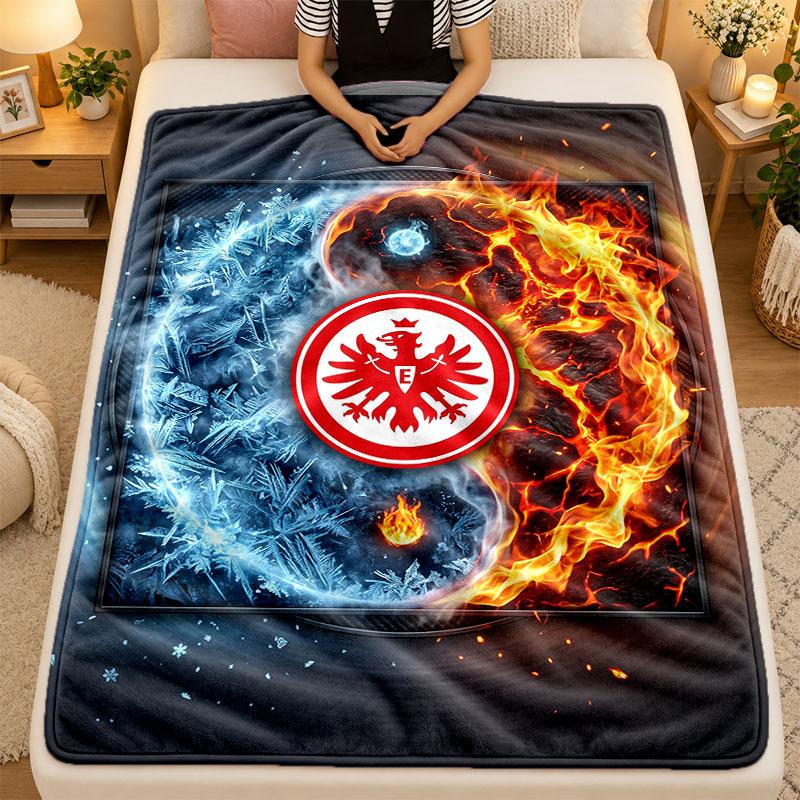 Flannel BlanketEintracht Frankfurt Football Warm Soft Throw Blanket for Indoor Sofa Bed Living Room Use