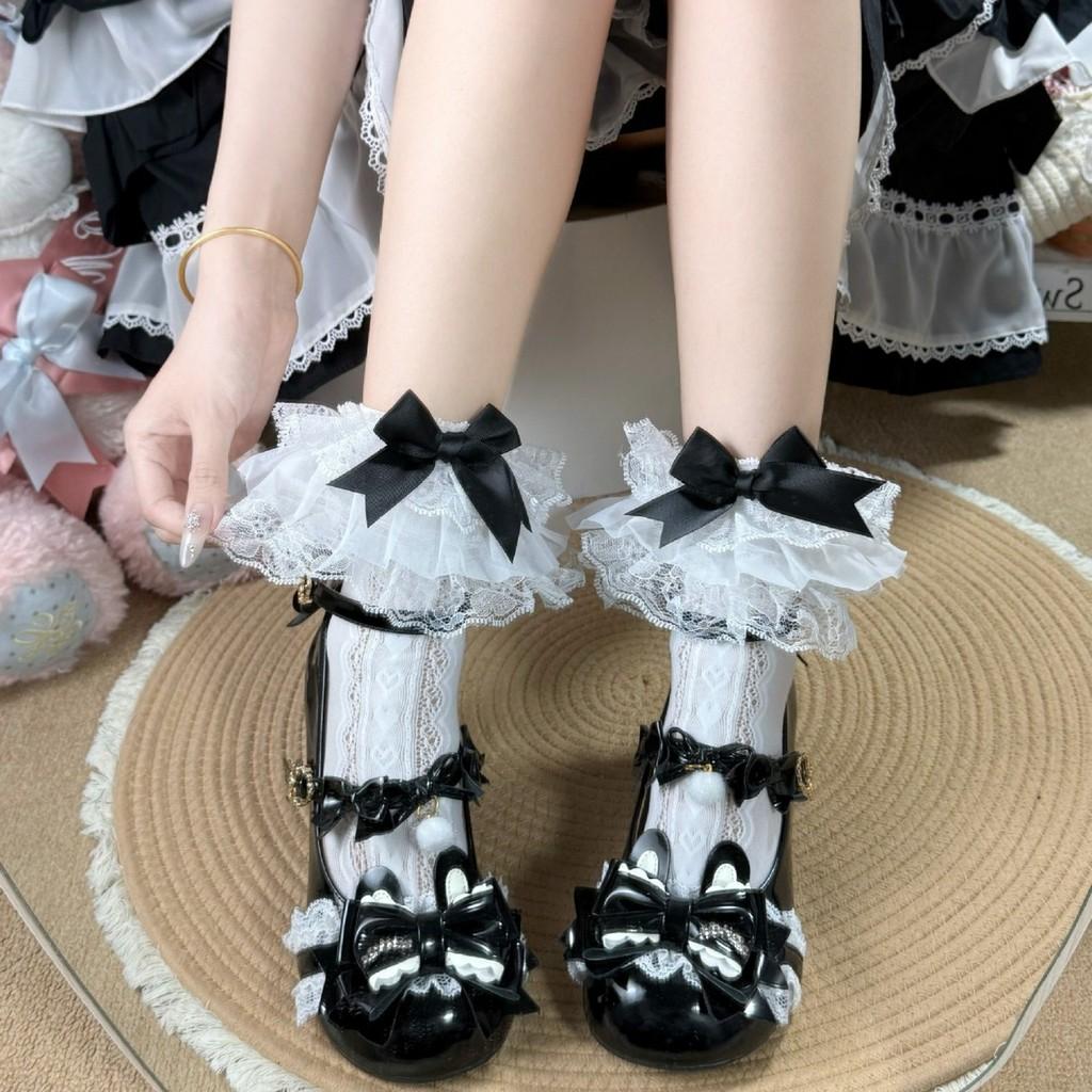 Lolita Heart Design Nylon Kneehigh Socks With Breathable And Odorresistant Features
