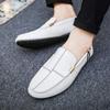 Frühling Herbst Herren Slipper PU Leder Fahrschuhe Bootsschuhe Slipper Freizeitschuhe Atmungsaktiv Weich Männliche Flats