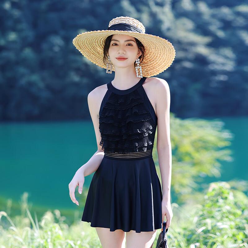 Seagull Women s Korean Style Skirted One-Piece Swimsuit L