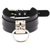 Punk Hip-Hop Pu Leather Collar, Suitable For Both Men And Women, Street Snap And Nightclub Wild O-Shaped Necklace Neck Chain