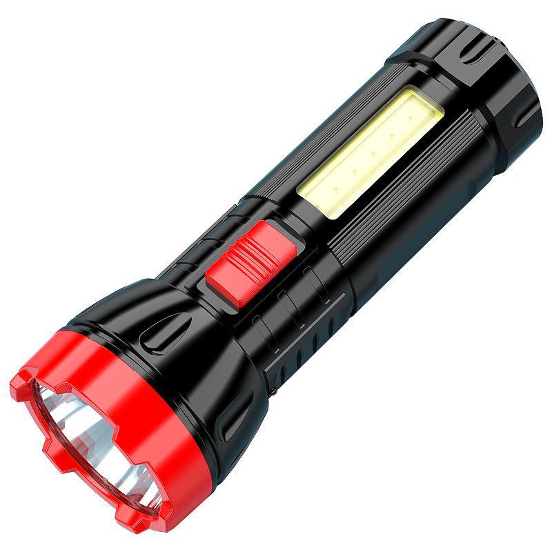Rechargeable LED Flashlight: Mini, High-Power, Strong Illumination, Lightweight Plastic Design for Household Use