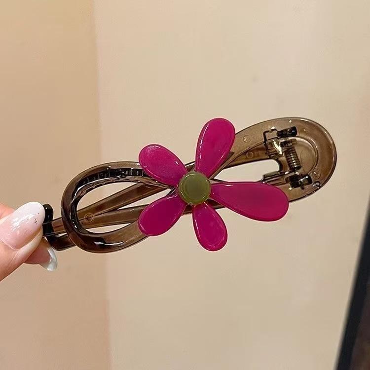 

Holding Force Trendy Hair Ornament Stylish Head Decor for Women To Create Sophisticated Retro Hairstyle Acetate Flower Clip