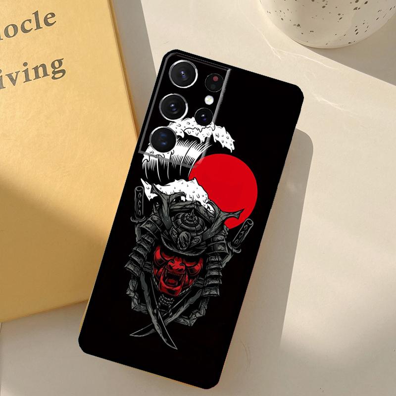 Samurai Oni Mask Phone Case For Samsung Galaxy S25 S20 S21 S22 S23 S24 Ultra S9 S10 Plus S25 FE Cover Shell