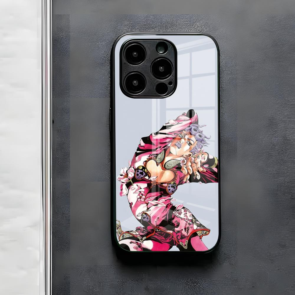 Funda de Teléfono JoJo's Bizarre Adventure Para IPhone 17 Air 16 E Pro Max 15 14 13 Mini 12 Pro 11 Max Plus Cubierta de Vidrio Negro