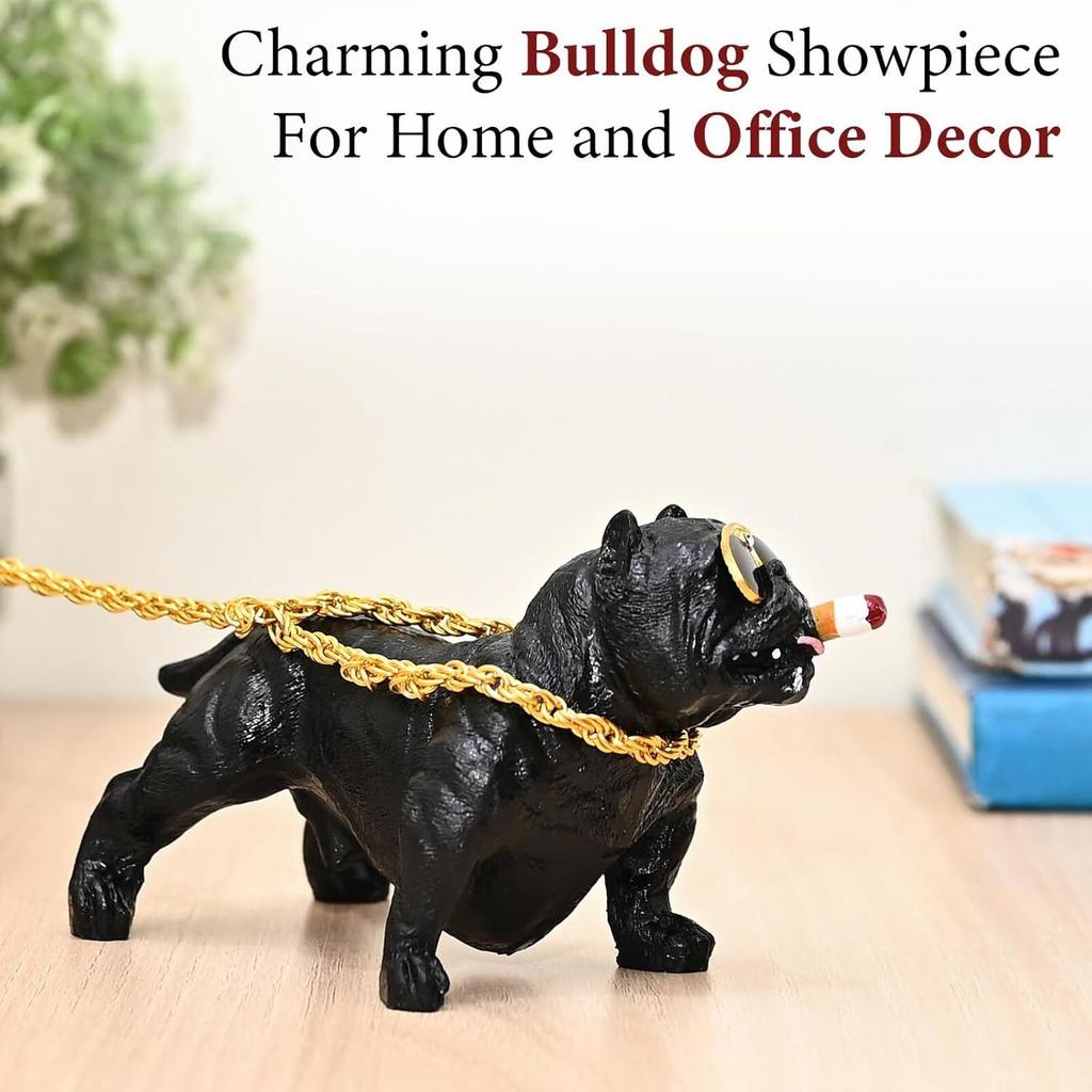 Itens de Decoração para Painel de Carro – Estatueta Decorativa de Bulldog Agressivo para Decoração de Casa e Carro